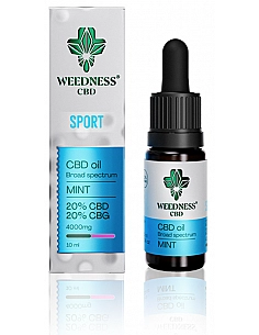 Weedness Aceite de CBD Premium Sport - Broad Spectrum 20% + CBG 20% Menta (10ml)